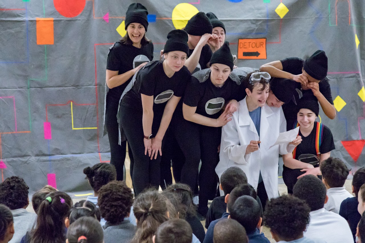 Students visited Cleavland Elementary School to perform a show for the youngsters.